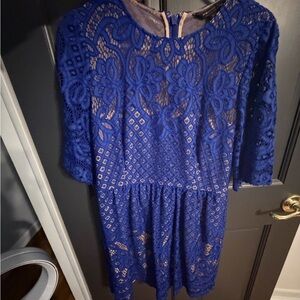 BCBGMaxAzria Royal Blue Lace Mini Dress